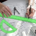 thumbnail image 5 of 2 Packs 12 Inch Plastic Ruler and 6 Inch Plastic Protractor Set Clear Math Geometry Set Classroom Set Angle Detector School Supplies Classroom Ruler Home Office Drawings (Green), 5 of 6