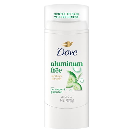 Dove Deodorant Stick for 72 Hour Odor Protection Cucumber & Green Tea Aluminum Free, 2.4 oz