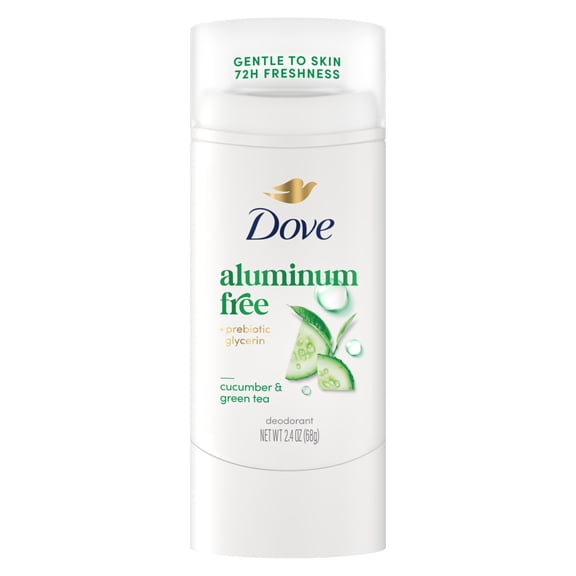 Dove Deodorant Stick for 72 Hour Odor Protection Cucumber & Green Tea Aluminum Free, 2.4 oz