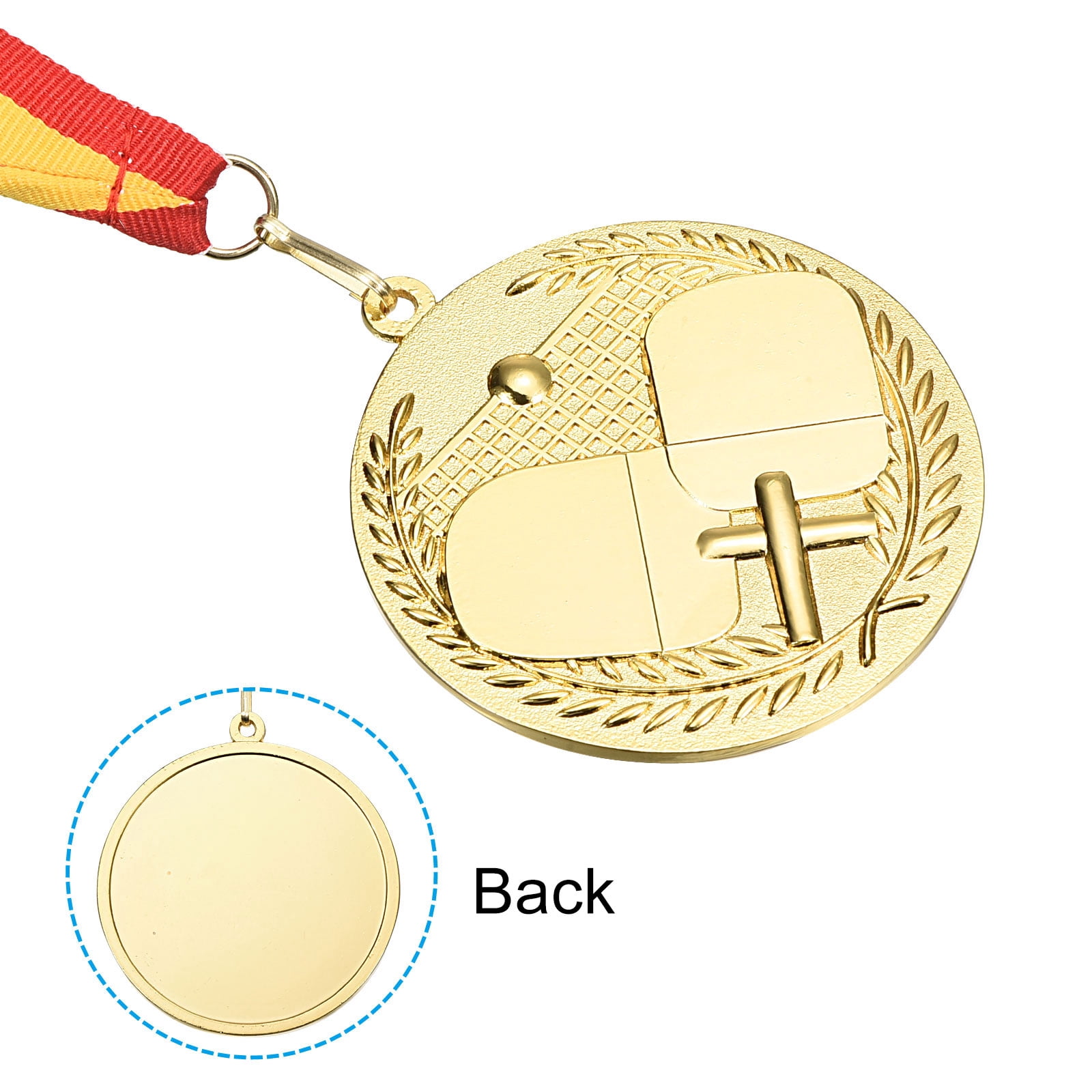 Uxcell 3" Gold Table Tennis Medals, 5Pcs Table Tennis Award Medals for Sports Events