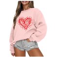 thumbnail image 1 of Gibobby Sudaderas para mujer Sudadera del día de San Valentín Camisas de corazón de amor para mujer de San Valentín Tops de manga larga (1)(Rosa, XL), 1 of 5