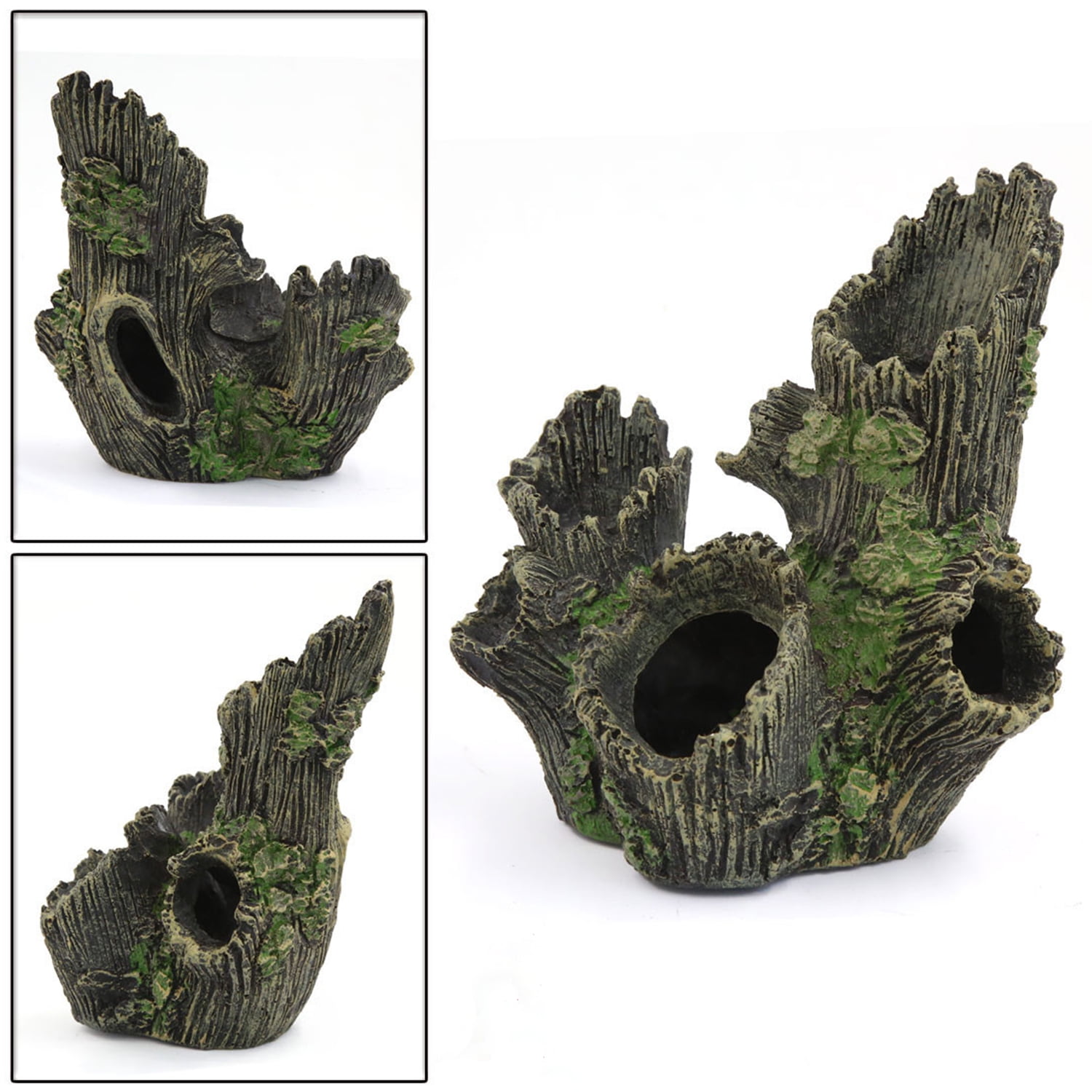 Aquarium Ornament Driftwood Resin Wood Trunk DIY Hollow House Cave