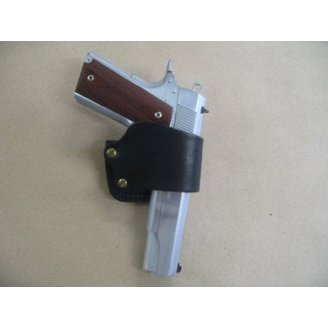 OWB Leather Pancake Holster For Walther PPQ M1/M2 9mm/.40 - Left Hand, Belt Carry, Black