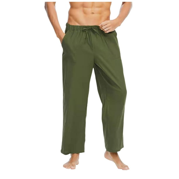 Pantalones largos para hombre, color liso, con bolsillos ajustados, pantalones largos para hombre, pantalones de poliéster y algodón.