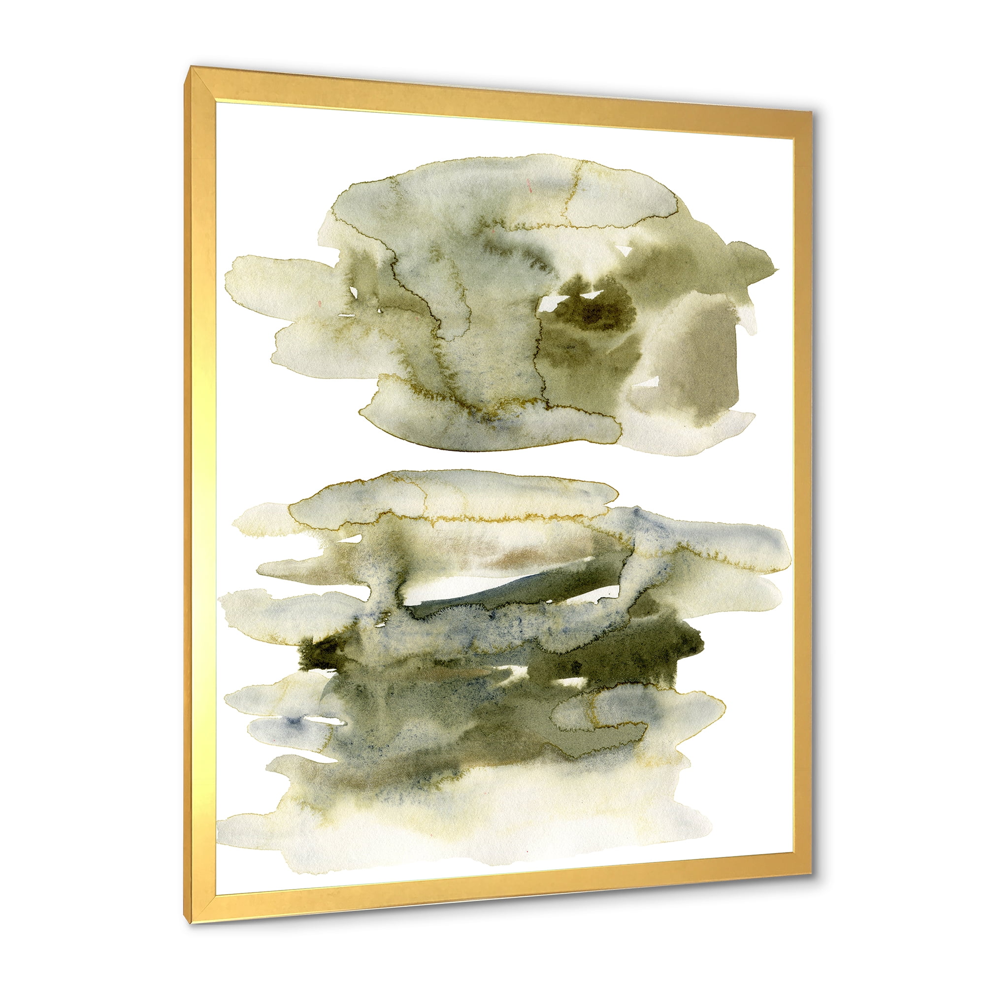 Designart 'Abstract Clouds In Dark Green II' Modern Framed Art Print