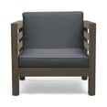 thumbnail image 5 of Noble House Oana Mid-Century, Modern Acacia Wood Club Chair, Gray/Dark Gray (Set of 2), 5 of 8