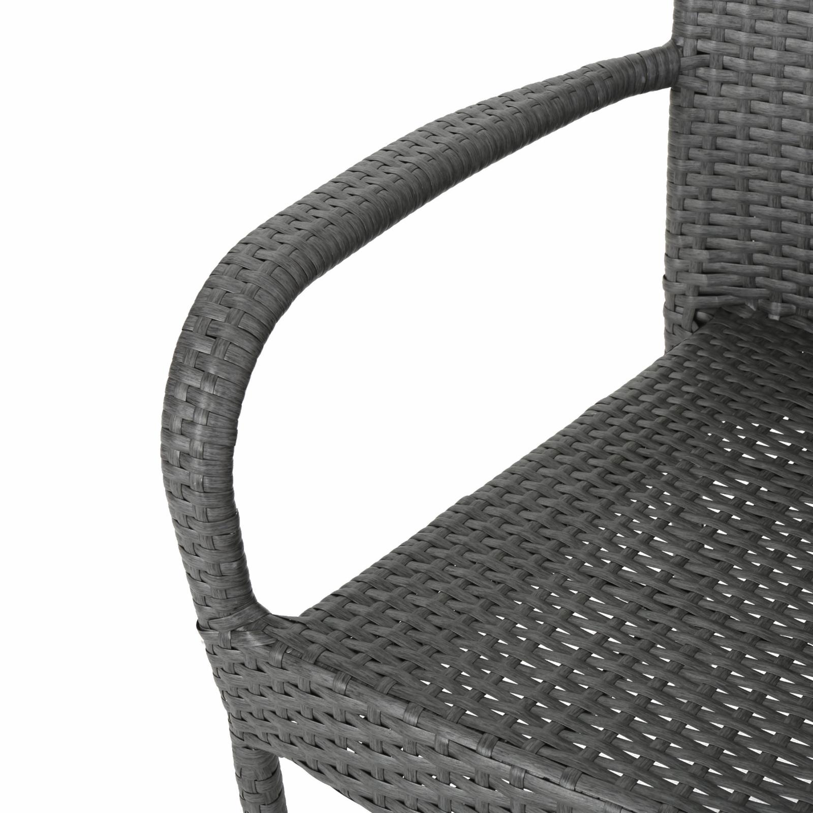 Nicoleta Outdoor Wicker 2 Seater Stacking Chair Chat Set - Gray - image 2 of 10