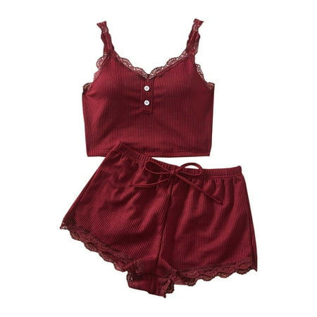 SUMMERRR Womens Lace Lingerie Lace Nightdress Lace V Neck Mesh Sleepwear Lace Sling Chemise V Neck Mesh Sleepwear V Neck PJ Lace Sleepwear