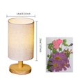 thumbnail image 4 of FNNMNNR Table Lamp Home Bedroom Light Tables Night Lamps Handmade Plants Material Desk Lights with Linen Fabric Shade Solid Wood Base, 4 of 10