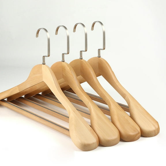 High-Grade Wide Shoulder Wooden Coat Hangers - Solid Wood Suit