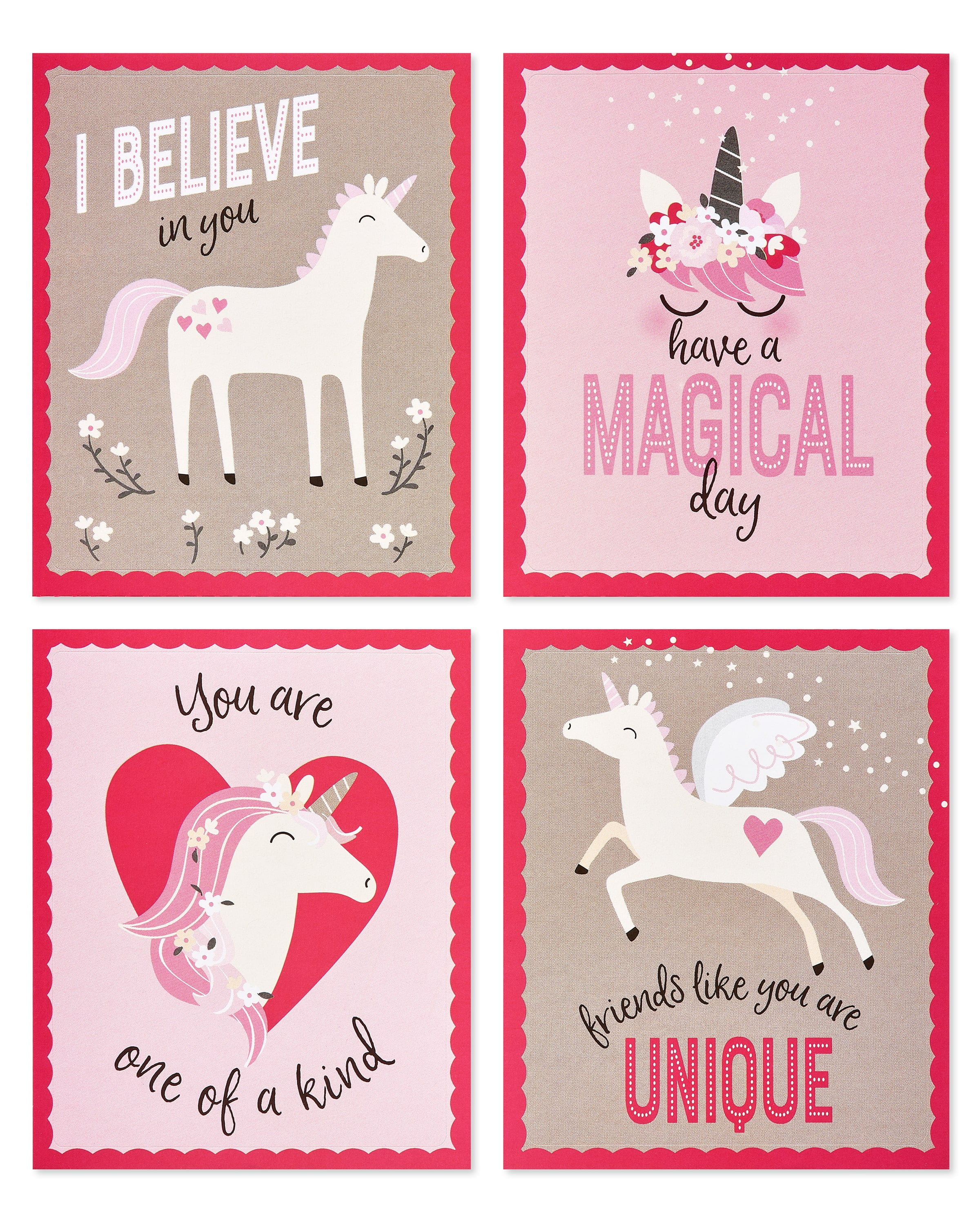 American greetings valentine's day cards for kids with stickers, unicorn  (40-count) - walmart.com
