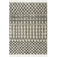 thumbnail image 3 of Hauteloom Berber Shag - Munich Farmhouse Living Room Bedroom Area Rug with Tassel - Fluffy Plush High Pile Carpet - Soft Shaggy Rug, Moroccan Trellis - White, Beige, Cream, Black - 3'11" x 5'7", 3 of 20