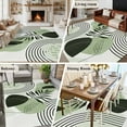 thumbnail image 5 of Area Rug for Living Room, Boho Geometric Non-Slip Indoor Large Carpet for Bedroom/Dining Room, Farmhouse Green Abstract Stripes Leaves Washable Low-Profile Rectangle Floor Runner Rugs - 5 x 7 Ft, 5 of 7