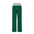 thumbnail image 4 of Fesfesfes Women's Home Wide-Leg Pants Elastic Waistband with Contrast Piping Trousers Loose Flowy Yoga Sweatpants Workout Comfy Jogger(Green#1,M), 4 of 5