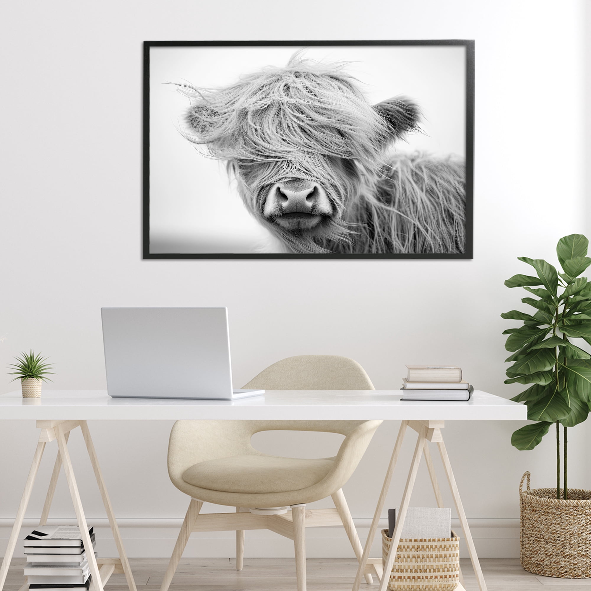 Stupell Industries Easy Breezy Cattle Black Framed Giclee Art, design by Tina LeCour