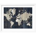 thumbnail image 2 of Art.com Old World Map Blue Crop Art Print by Wild Apple Portfolio, White Frame Wall Art, 40" x 32", 2 of 5