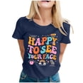 thumbnail image 1 of TSADFHJI Hauts pour Femmes Manches Courtes Premier Jour d'École T-Shirt Graphique Professeur Rentrée des Classes TTTG Marine, 1 of 4