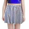 thumbnail image 1 of LUOGENLI Robe Jupe de Cheerleading à Paillettes pour Enfants avec Design Découpé Robe Courte Polyvalente de Danse pour Spectacles et Événements Robe Maxi pour Filles Ajustée Argent G, 1 of 3
