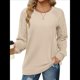 thumbnail image 2 of Sudaderas para Mujer, Suéteres de Cuello Redondo con Mangas de Punto , Moda 2025 Albaricoque M, 2 of 8