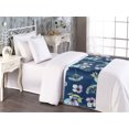 thumbnail image 2 of Floral Design Bed Runner, Romantic Vibes Hibiscus Pattern with Reduncles of Spring Print, Decorative Accent Bedding Scarf for Hotels Homes & Guest Rooms, Twin, Lavender Blue Apple Green, by Ambesonne, 2 of 3