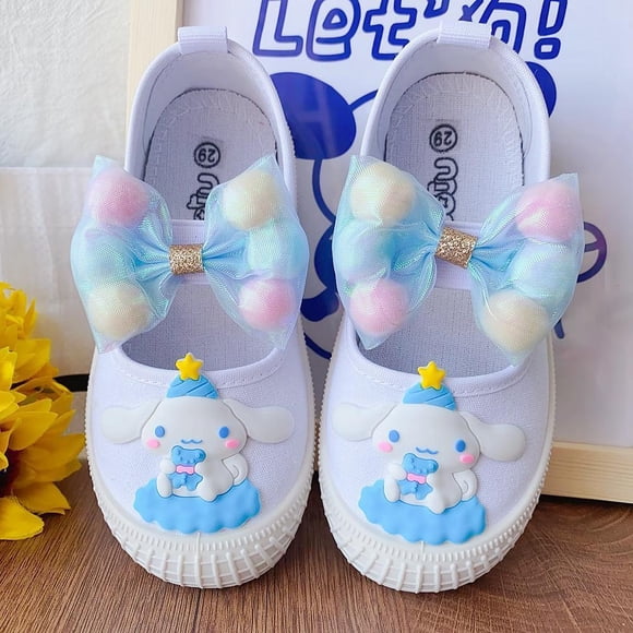 Kawaii Kids Cartoon Hellokitty Canvas Shoes Anime Melody Kuromi Fashion Korean Sneaker Sweet Princess One Kick Shoes Girls Gifts