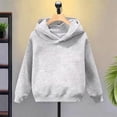 thumbnail image 2 of Miluxas Kids Solid Pullover Hoodie for Girls Boys, Hood Sweatshirt with Front Kangaroo Pocket, Soft Long Sleeve Basic Top Gray 3-4 Years, 2 of 6
