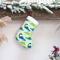 thumbnail image 6 of Balery Cute Dinosaur Blue Green Pattern Christmas Stockings with Initials, 18" Large Knit Christmas Stocking,Xmas Stocking for Kids, Holiday and Family Stocking, 6 of 7