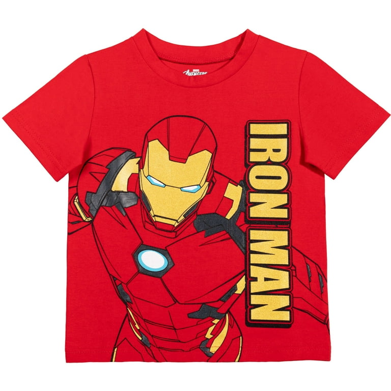Marvel Avengers Black Panther Captain Iron Toddler 4T Man T-Shirts 4 Boys America Pack Graphic Avengers