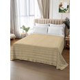 thumbnail image 3 of Queen Flat Sheet Only Minimalist Beige Grid Soft Microfiber Cooling Bedding Sheets Turquoise Linen Textured Flat Bed Sheet for Hotel,Home Decor, 3 of 9