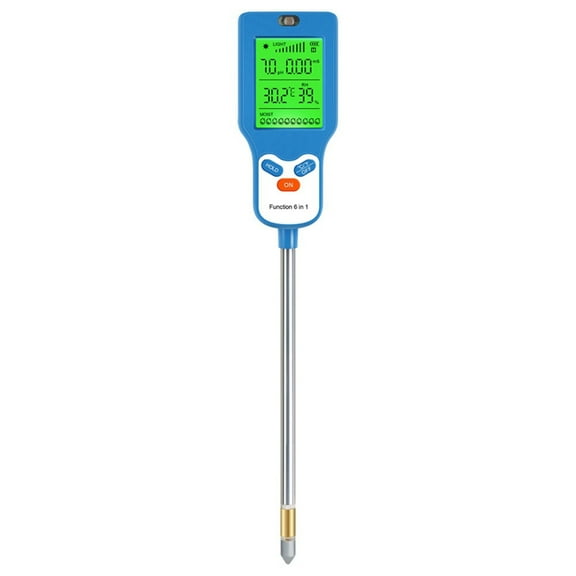 6-in-1 Soil Tester Multi-Function Digital Soil PH Meter Large Screen Digital Display Test Value PH Meter