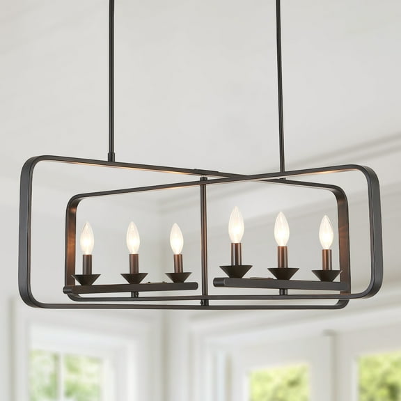 Bella Depot Industrial 6-Light Metal Chandelier Island Pendant Light