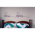 thumbnail image 3 of Master Bedroom Décor His Hers Cursive Wall Decals Bathroom Stickers Plum, 3 of 6
