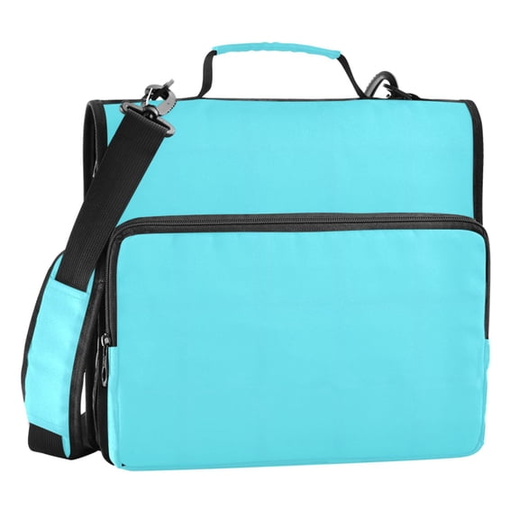 ALAZA Zipper Binder Light Blue 3 Ring Trapper Keeper File Folder Organizer Bag