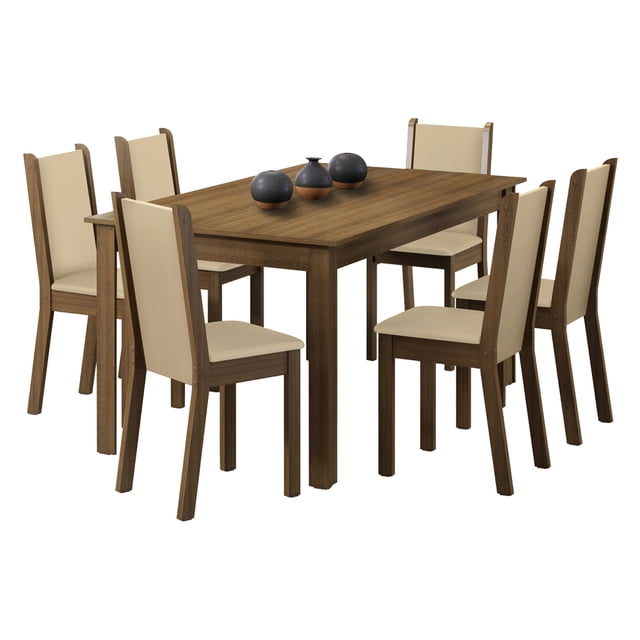 Juego de Comedor Madesa Miriam Mesa y 6 Sillas MCS Beige