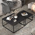 thumbnail image 7 of NAIYUFA Nesting Coffee Table Set of 2,Square Table with Steel Frame,Industrial Tables for Living Room, Bedroom ,Balcony Yard ,Black, 7 of 7