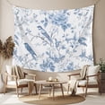 thumbnail image 2 of White Blue Spring Floral Tapestry for Bedroom Wall Hanging Tapestry, Summer Birds Botanical Ceiling Backdrop Tapestries Poster Blanket Wall Decor for Teens Room Living Room Dorm 51" x 59", 2 of 8