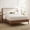 Walnut, variant on Euroco Wood Queen Size Platform Bed, Mid-Century Modern Style Platform Bed with Boucle Upholstered Headboard, Black