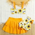 thumbnail image 5 of Baby Swimsuit Girl Bikini Set With Ruffles Summer Beach Pool Water Play Adjustable Straps Soft Girls Bathing Suits Yellow 5 Years-6 Years, 5 of 6