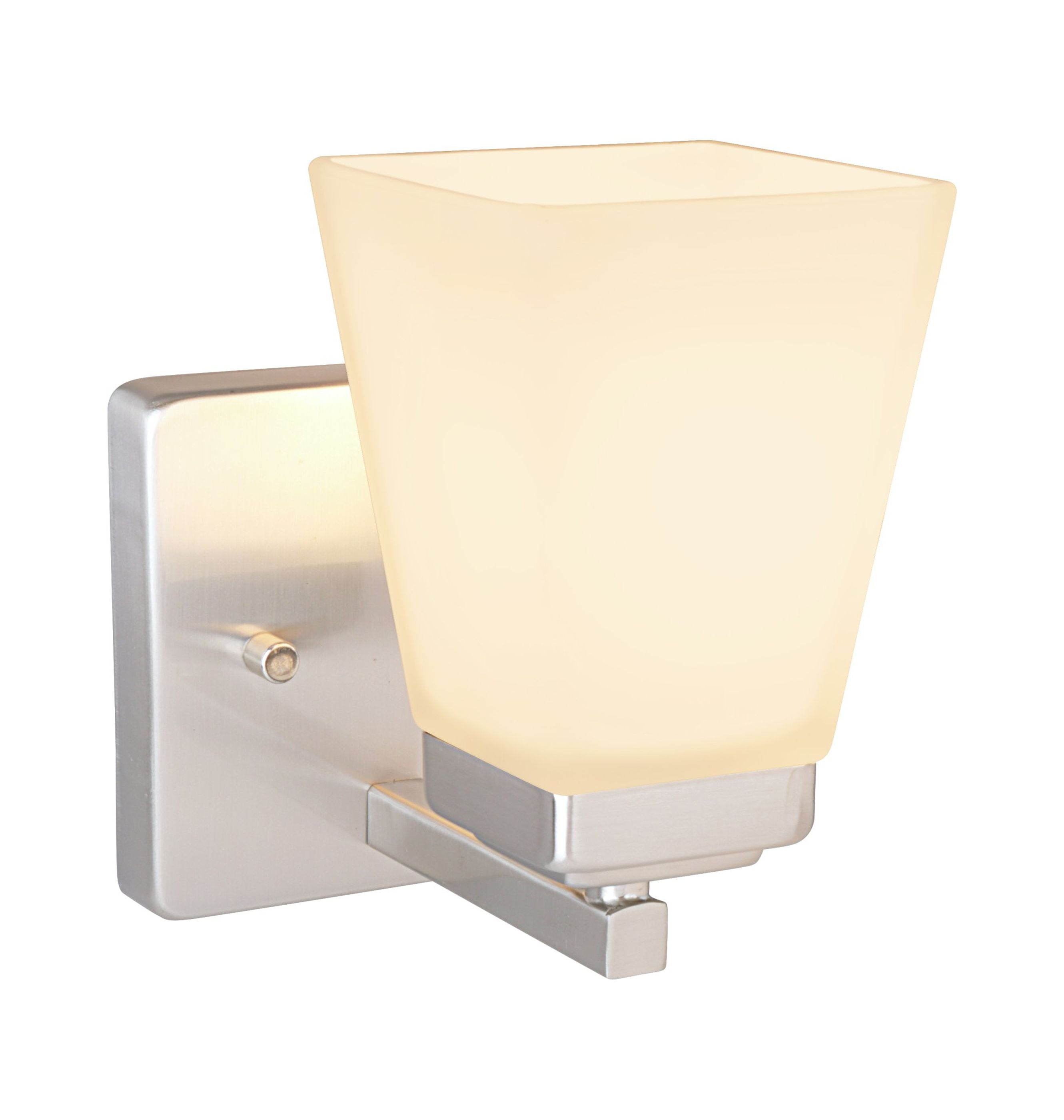 Aspen Creative 62206, One-Light Metal Bathroom Vanity Wall Light Fixture, 5" Wide, Transitional Design in Satin Nickel