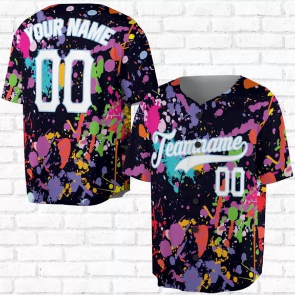 Custom Name and Team Nam Splashes Graffiti Pattern 3D Baseball Jersey - Hot Sale 2026