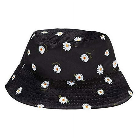 A+O FabFitFun Alice and Olivia Womans Reversible Daisy Spring Summer Bucket Hat
