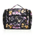 thumbnail image 3 of Large Hanging Toiletry Bag Travel Cosmetic Makeup Organizer Water-Resistant Shower Bathroom Bag for Women and Men, Black Pink Flower, 3 of 6