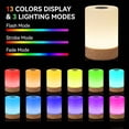 thumbnail image 2 of DAYBETTER Night Light,Dimmable Lamp,10 Brightness and 13 RGBW Colors,Touch and Remote Control,Portable Table Bedside Lamp,Rechargeable LED Lamp for Baby Nursery Bathroom/Living Room/Nightstand/Bedroo, 2 of 7