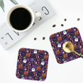 thumbnail image 5 of Balery 4 Pcs Halloween Sweet Candyleather Coasters Set, Drink Table Cup Coasters For Living Room Kitchen Coffee Decor, 5 of 9