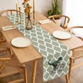 thumbnail image 3 of Morocco Sage Green Table Runner - 48 Inch Long, Kitchen Dining Table Runner Dresser Scarves, Cute Dinosaur Bike Vintage Farmhouse Decor for Coffee Tables Wedding Party Banquet, 3 of 8
