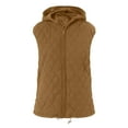 thumbnail image 4 of larppty Puffer Vest Women Sleeveless Zip Up Quilted Jackets with Pockets Fall Comfy Coats Winter Warm Lightweight Outerwear (Brown, XXL), 4 of 6