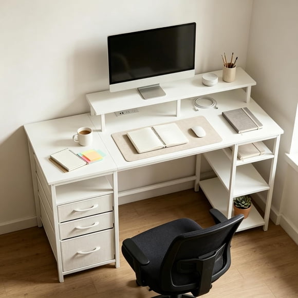 Desk Blanco S Escritorio Minimalista Cajonera Tomas