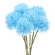 thumbnail image 1 of Uxcell 6 paquetes de flores de bola de crisantemo artificial de 11 pulgadas, ramos de crisantemo de seda para el hogar, azul claro, 1 of 6