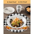 thumbnail image 3 of 15 Inch Round Placemats Set of 4, Fall Non Slip Heat Insulation PP Table Mats, Thanksgiving Orange Pumpkin Maple Leaves Checkered Washable Place Mats for Kitchen Dining Party Table Decor, 3 of 7