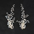 thumbnail image 2 of Pinzas para el cabello con perlas para boda (2 piezas) - Accesorios para el cabello con diamantes de imitación para mujeres nupciales (dorado), 2 of 5
